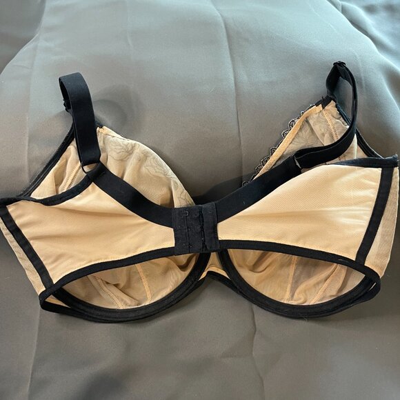 Elomi 38L unlined beige and black bra - Picture 2 of 3